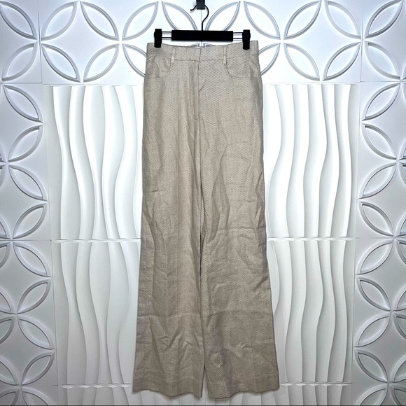 Zara Nwt Linen Cotton Hemp Wide Leg Pants